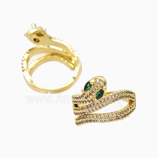 Copper Ring Pave Zircon, Gold Plated