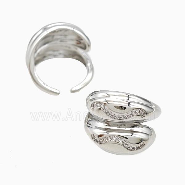 Copper Rings Pave Zirconia Platinum Plated