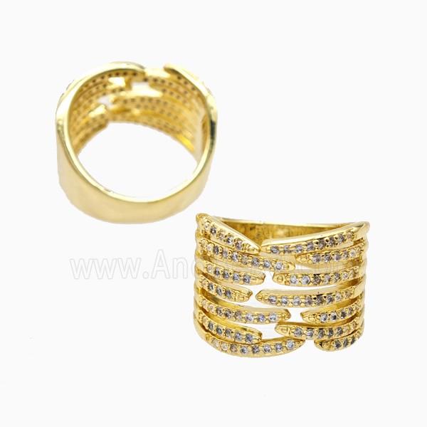Copper Rings Pave Zirconia 18K Gold Plated