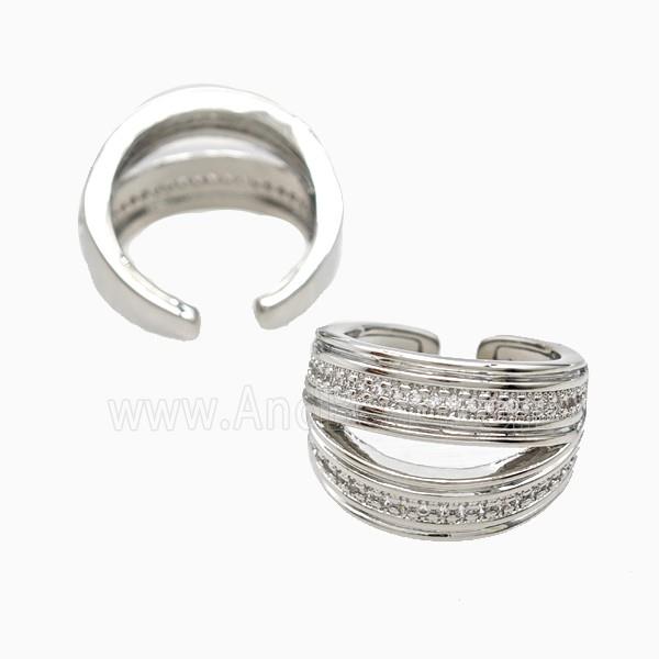 Copper Rings Pave Zirconia Platinum Plated
