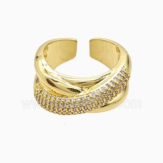 Copper Rings Pave Zirconia 18K Gold Plated