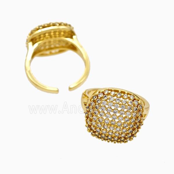 Copper Rings Pave Zirconia 18K Gold Plated