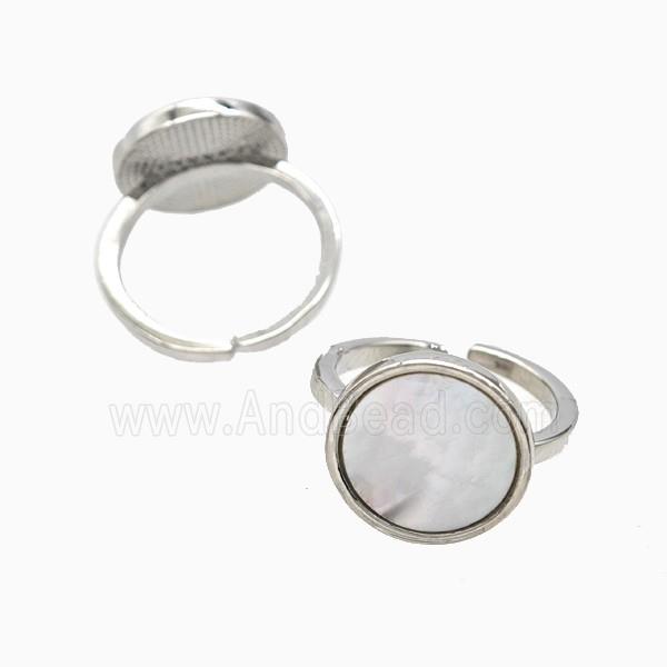 Copper Sun Rings Pave Shell Platinum Plated