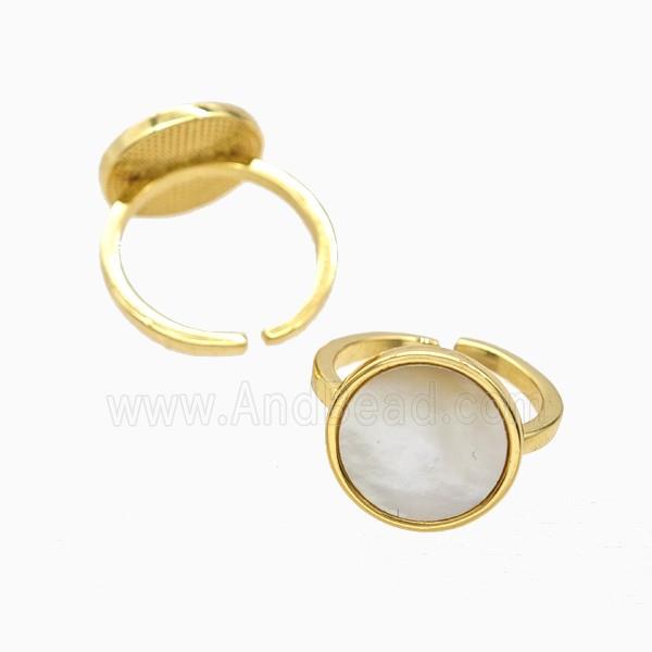 Copper Sun Rings Pave Shell 18K Gold Plated