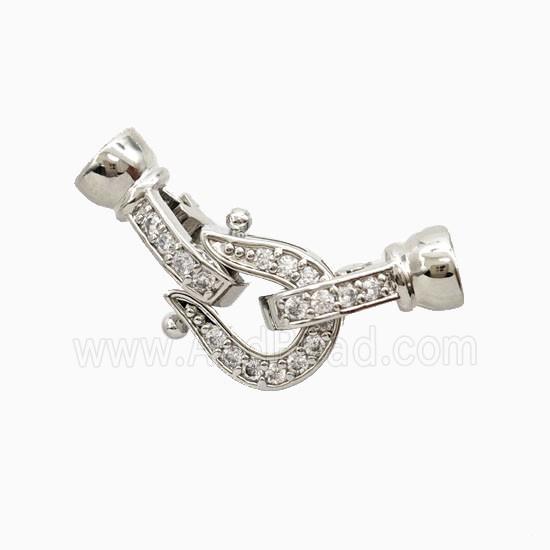 Copper Clasp Pave Zirconia Platinum Plated