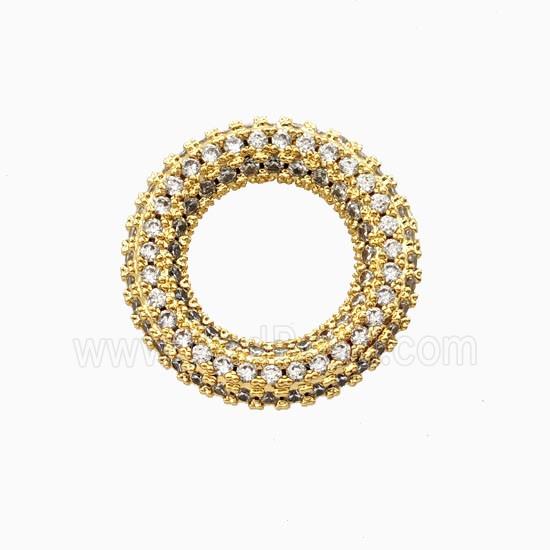 Copper Circle Connector Pave Zirconia 18K Gold Plated