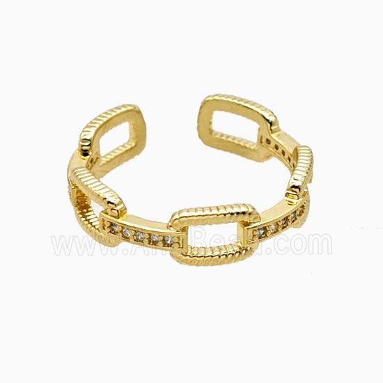Copper Ring Pave Zirconia 18K Gold Plated