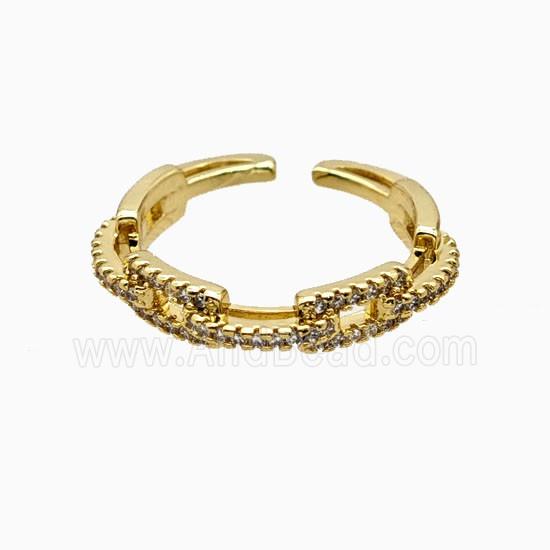 Copper Rings Pave Zirconia 18K Gold Plated