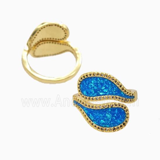 Copper Rings Pave Fireopal 18K Gold Plated