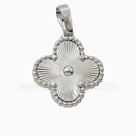 Copper Clover Pendant Platinum Plated