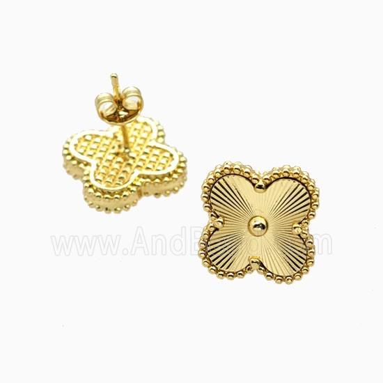 Copper Clover Stud Earrings 18K Gold Plated