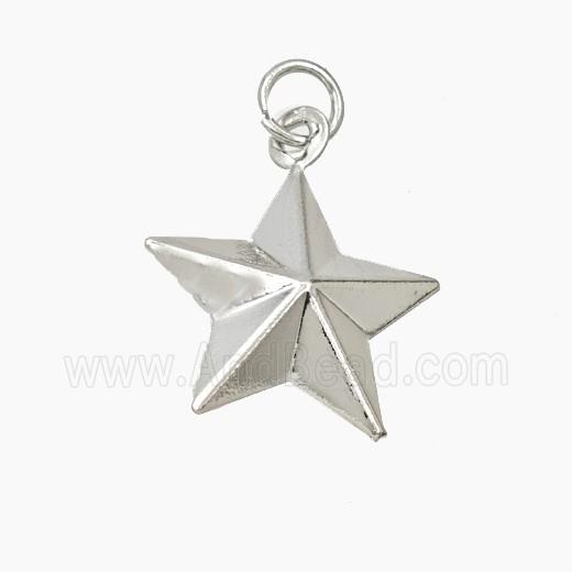 Copper Star Pendant Platinum Plated