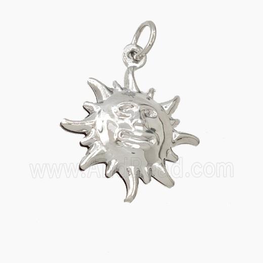 Copper Sun Pendant Platinum Plated