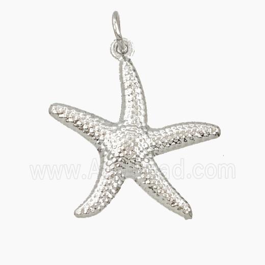 Copper Starfish Pendant Platinum Plated