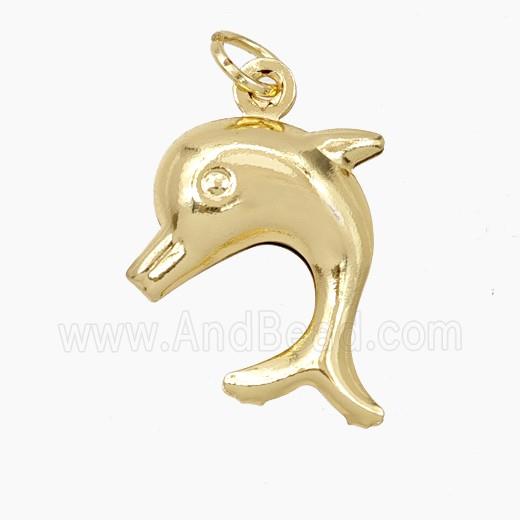 Copper Dolphin Pendant Gold Plated