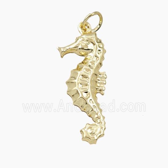 Copper Seahorse Pendant Gold Plated