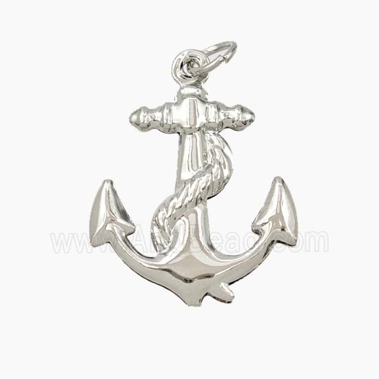 Copper Anchor Pendant Platinum Plated