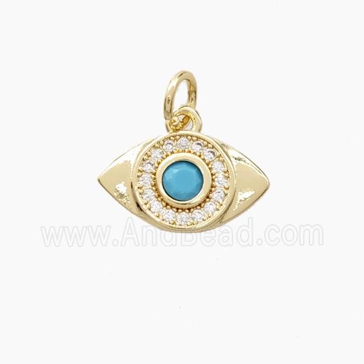 Copper Eye Pendant Pave Zirconia Gold Plated