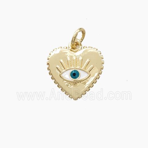 Copper Heart Eye Pendant Enamel Gold Plated
