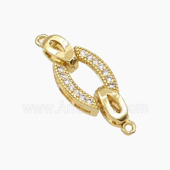 Copper Clasp Pave Zirconia Gold Plated