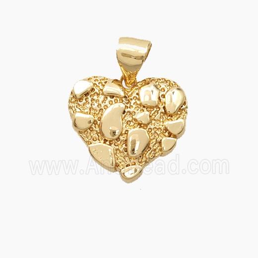 Bohemia Style Copper Heart Pendant Gold Plated