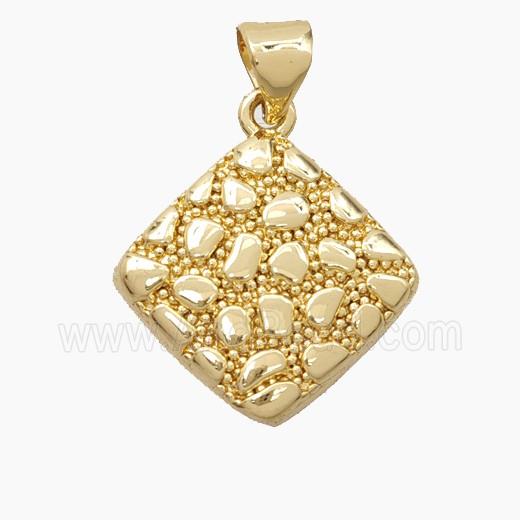 Bohemia Style Copper Square Pendant Gold Plated