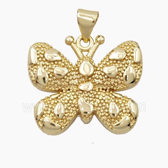 Bohemia Style Copper Butterfly Pendant Gold Plated