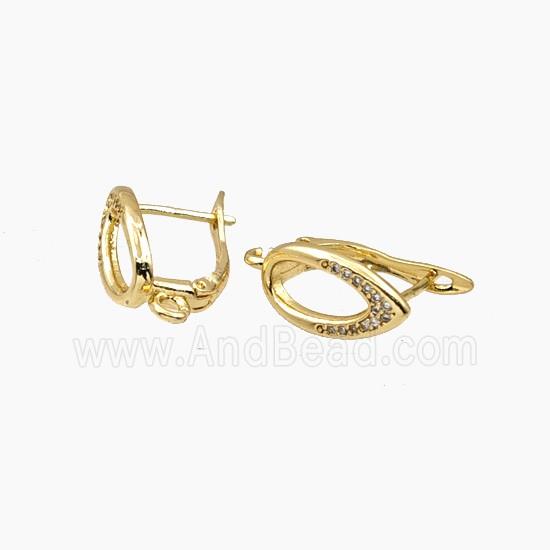 Copper Eye Latchback Earrings Gold Plated