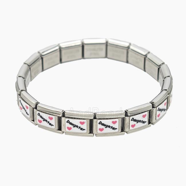 Raw Stainless Steel Module Bracelet With Daughter