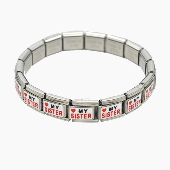 Raw Stainless Steel Module Bracelet With Heart MySister
