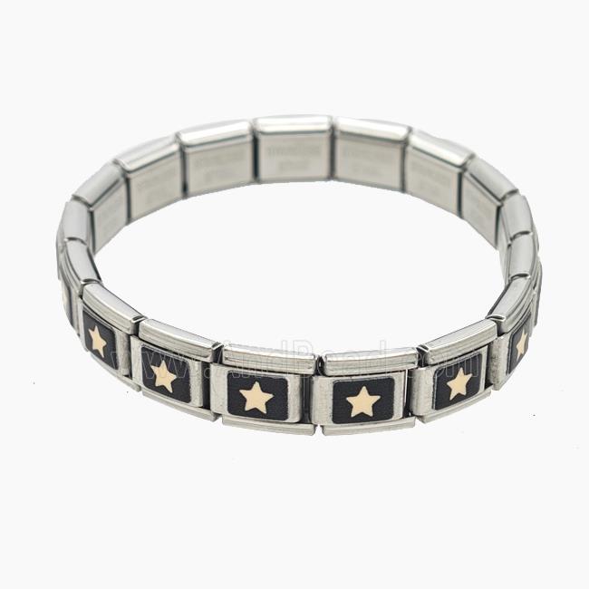 Raw Stainless Steel Module Bracelet With Star