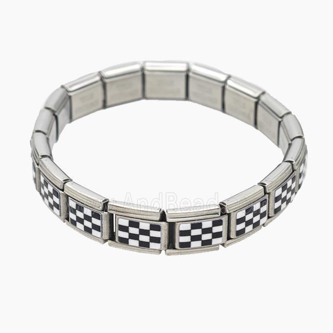 Raw Stainless Steel Module Bracelet With Lattice