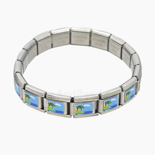 Raw Stainless Steel Module Bracelet Beach