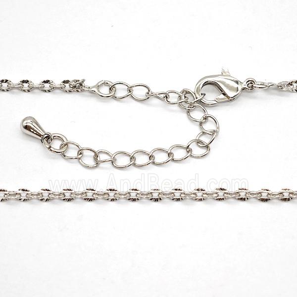 Copper Necklace Chain Platinum Plated