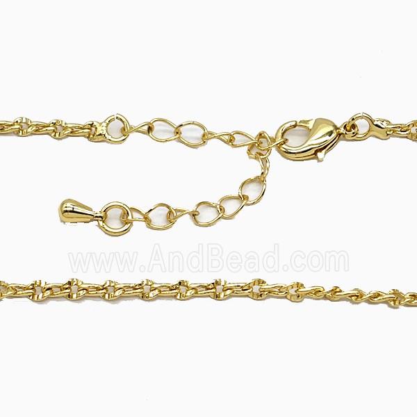 Copper Necklace, Gold Plated