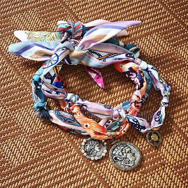 Jewelry Findings Necklace with Silk scarf