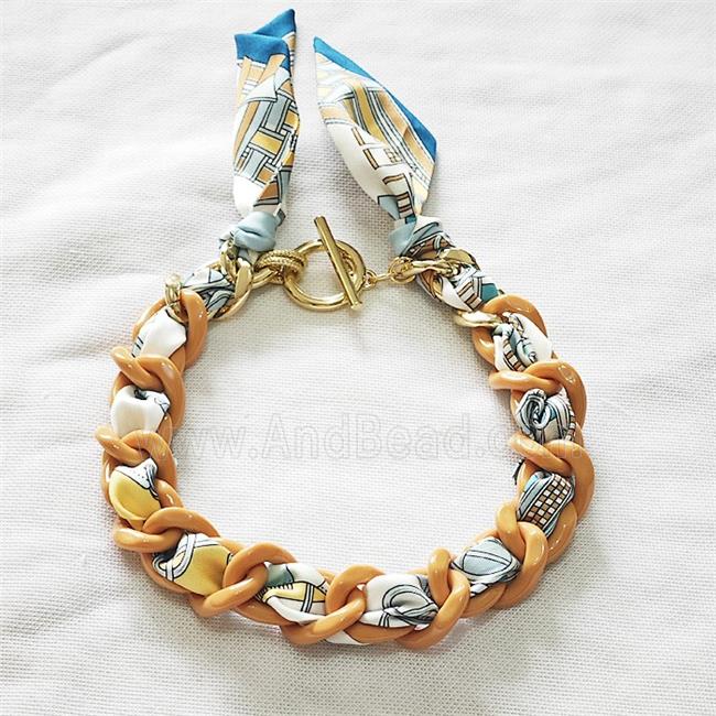 Polyester Fabric Resin Necklace Chain