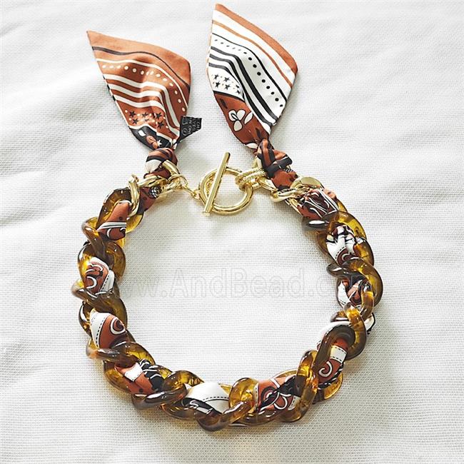 Polyester Fabric Resin Necklace Chain
