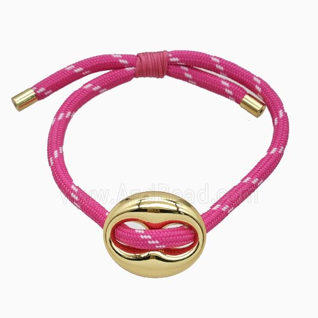 Hotpink Nylon Bracelet With Copper Pignose Adjustable