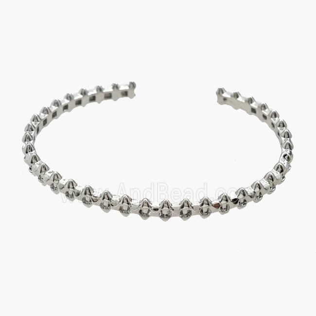 Copper Open Cuff Bangles Platinum Plated