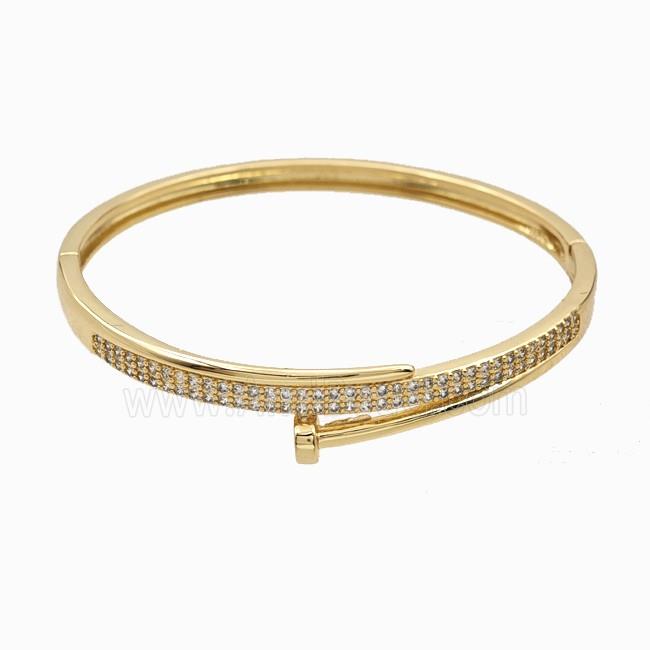 Copper Bangles Pave Zirconia 18K Gold Plated