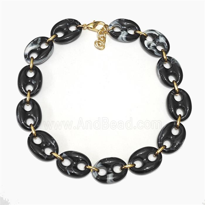 Black Resin Pignose Necklaces