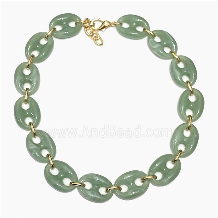 Green Resin Pignose Necklaces