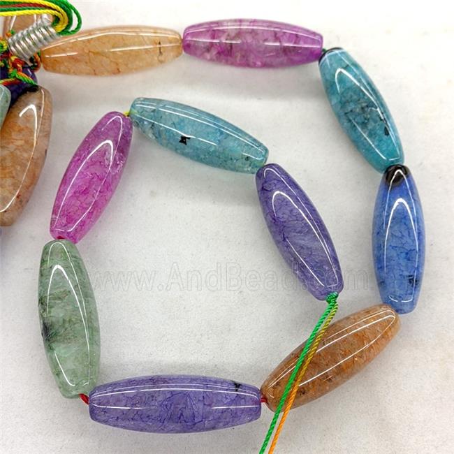 Natural Agate Druzy Rice Beads Mixed Color Dye
