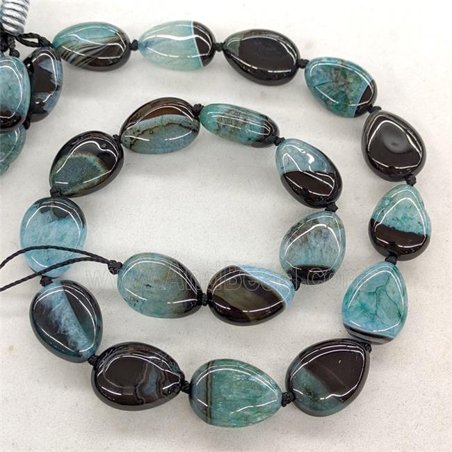 Natural Agate Druzy Teardrop Beads Turqblue Dye