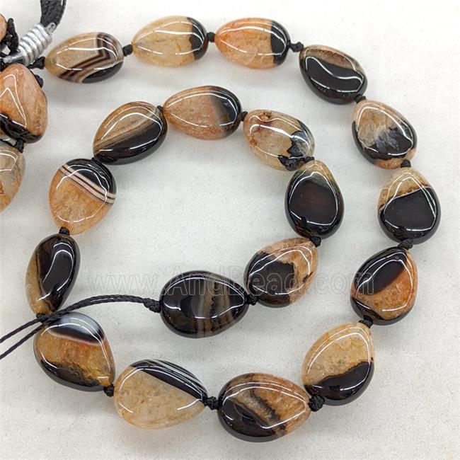 Natural Agate Druzy Teardrop Beads Orange Dye