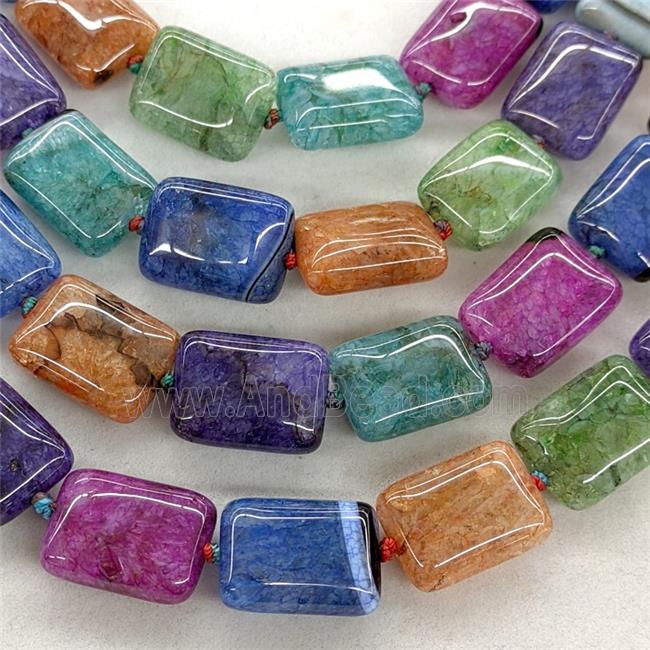 Natural Agate Druzy Rectangle Beads Mixed Color Dye