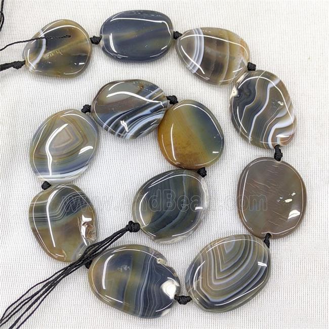 Natural Agate Slice Beads Dye Coffee Black Freeform