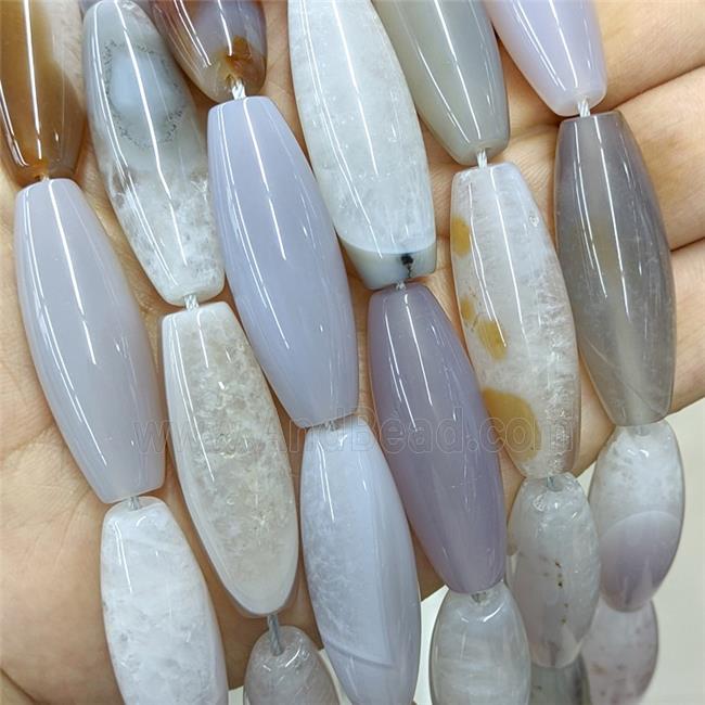 Natural Agate Rice Beads Gray