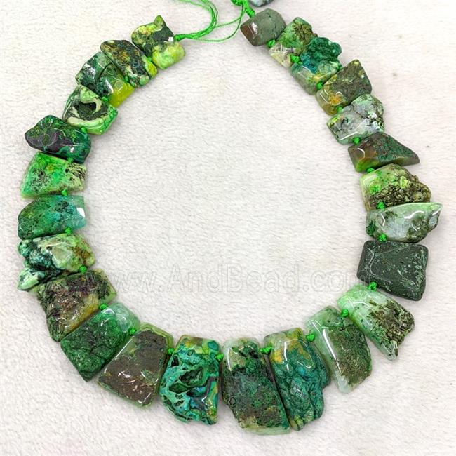 Natural Agate Slice Beads Graduated Green Dye
